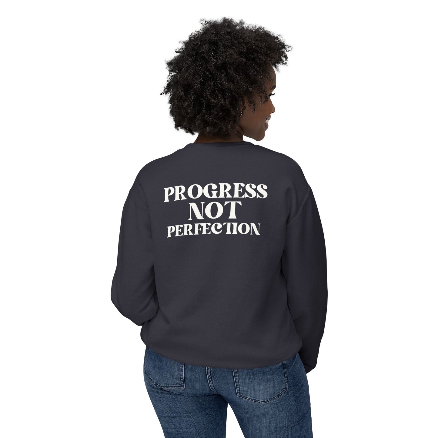 Progress not Perfection Unisex Lightweight Crewneck Sweatshirt