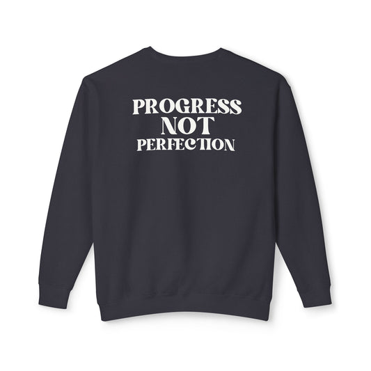 Progress not Perfection Unisex Lightweight Crewneck Sweatshirt